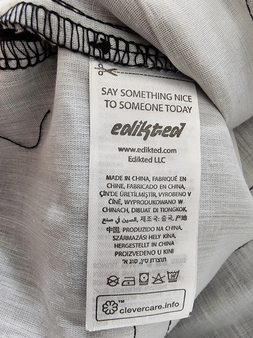 NWT Edikted XS Black Cotton Micro Mini Skirt Raw Hem Y2K Inspo Coquette